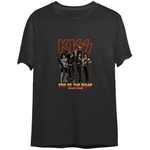 KISS End Of The Road Tour T-Shirt Rock Band Music Graphic Tee Concert Fan Gift79